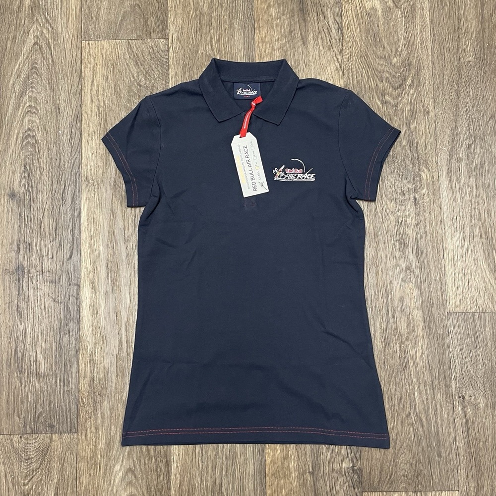 Red Bull Air Race Shirt NWT Women's Polo Medium Navy Blue